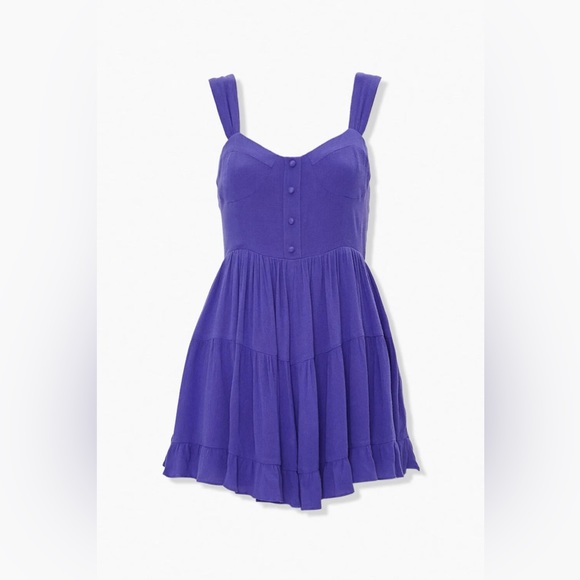 FOREVER 21 Button-Front Sweetheart Romper Size M - Picture 2 of 7